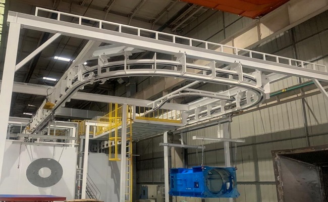 噴粉房積放鏈輸送系統